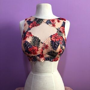 PINK Victoria’s Secret Euphoria Floral Lace High Neck Bralette